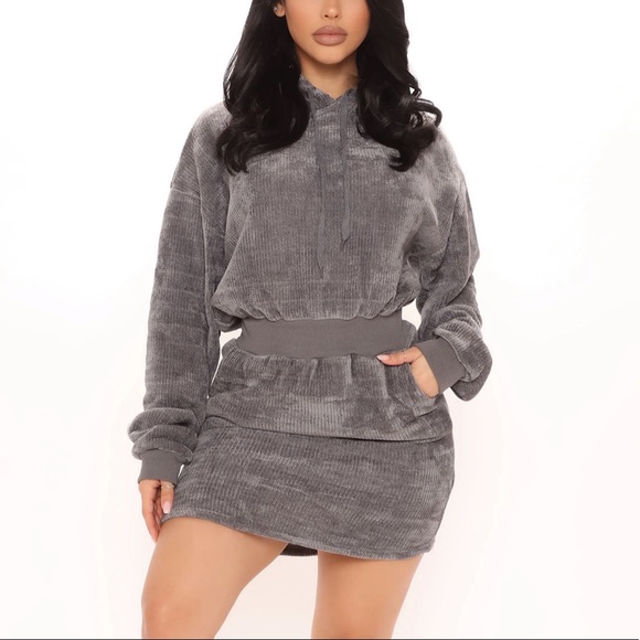 Fashion Nova Dresses & Skirts - Charcoal Sweatshirt Dress